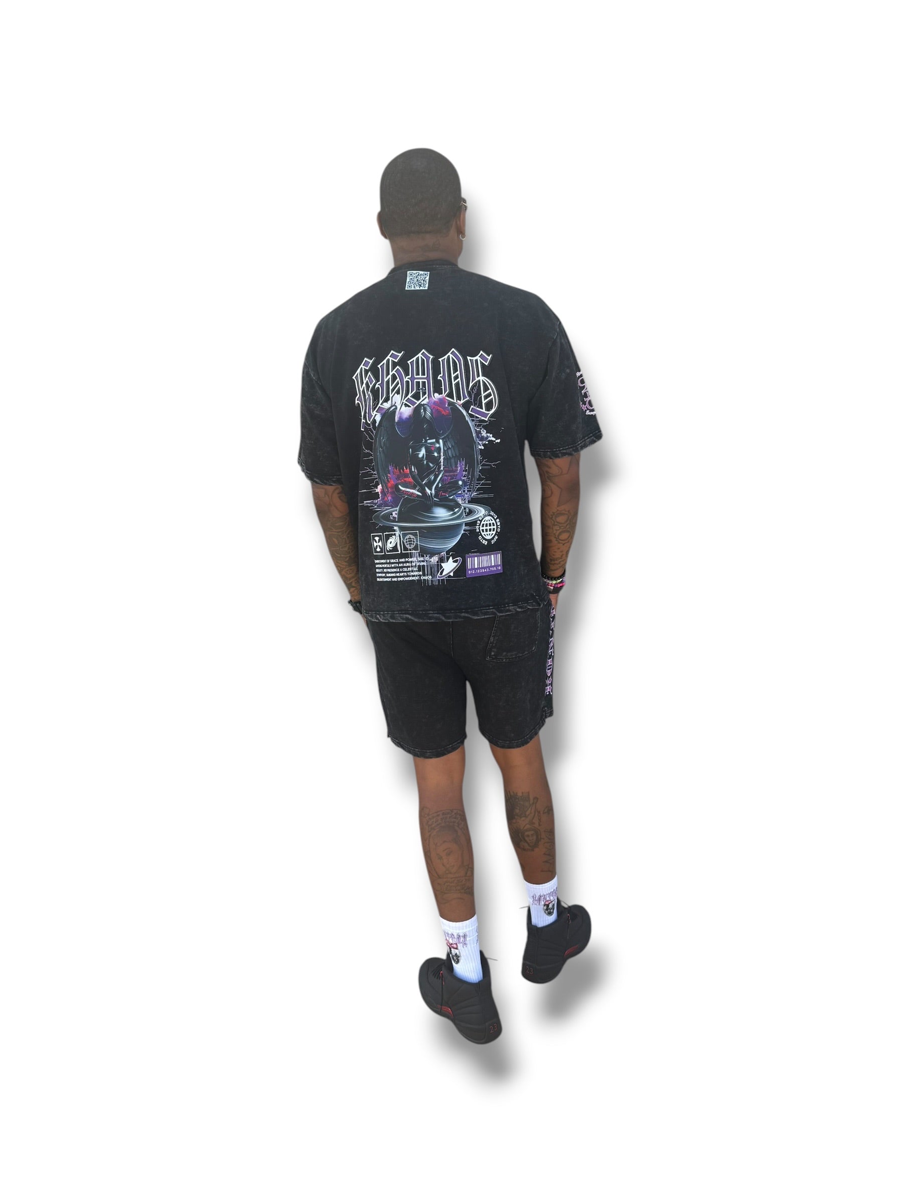 Purple & black RDE short set