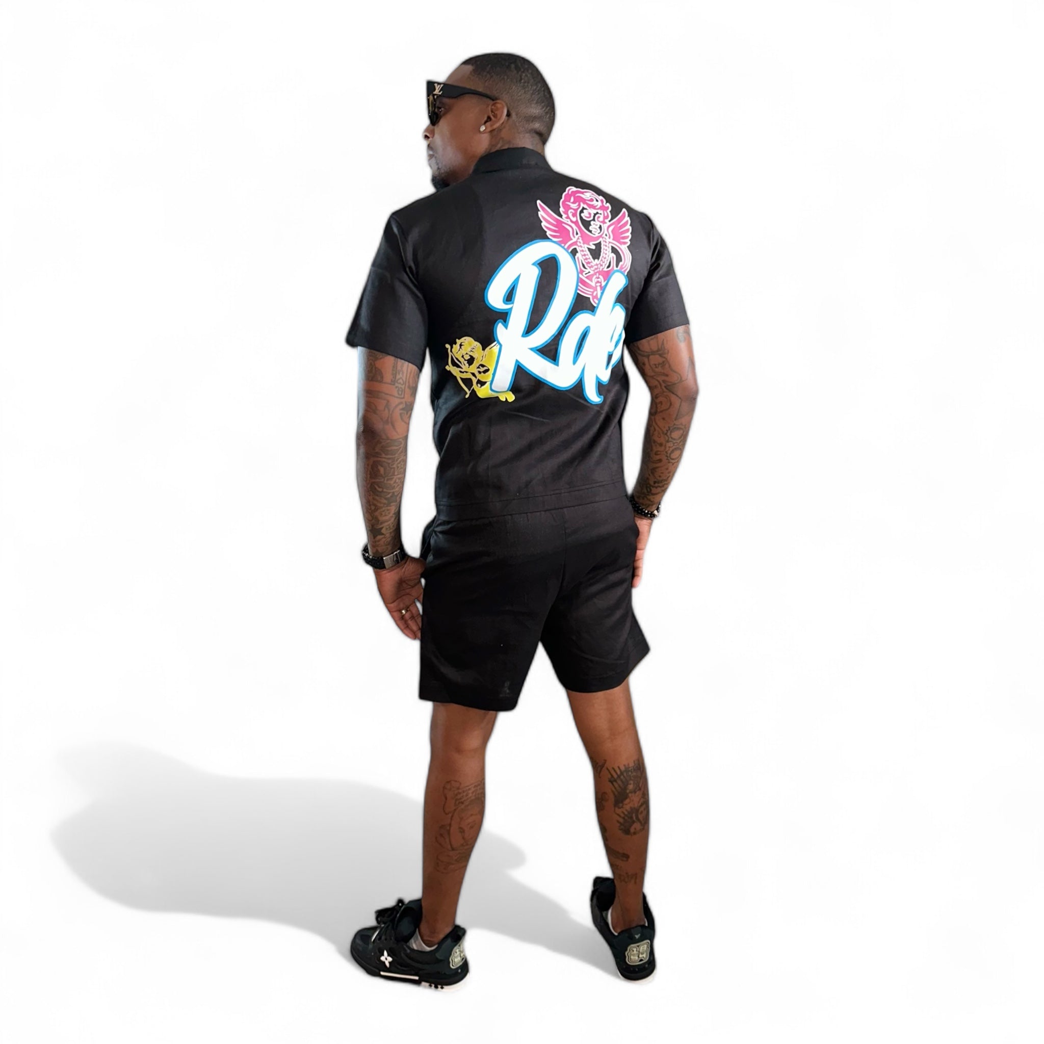 RDE men’s button up short set