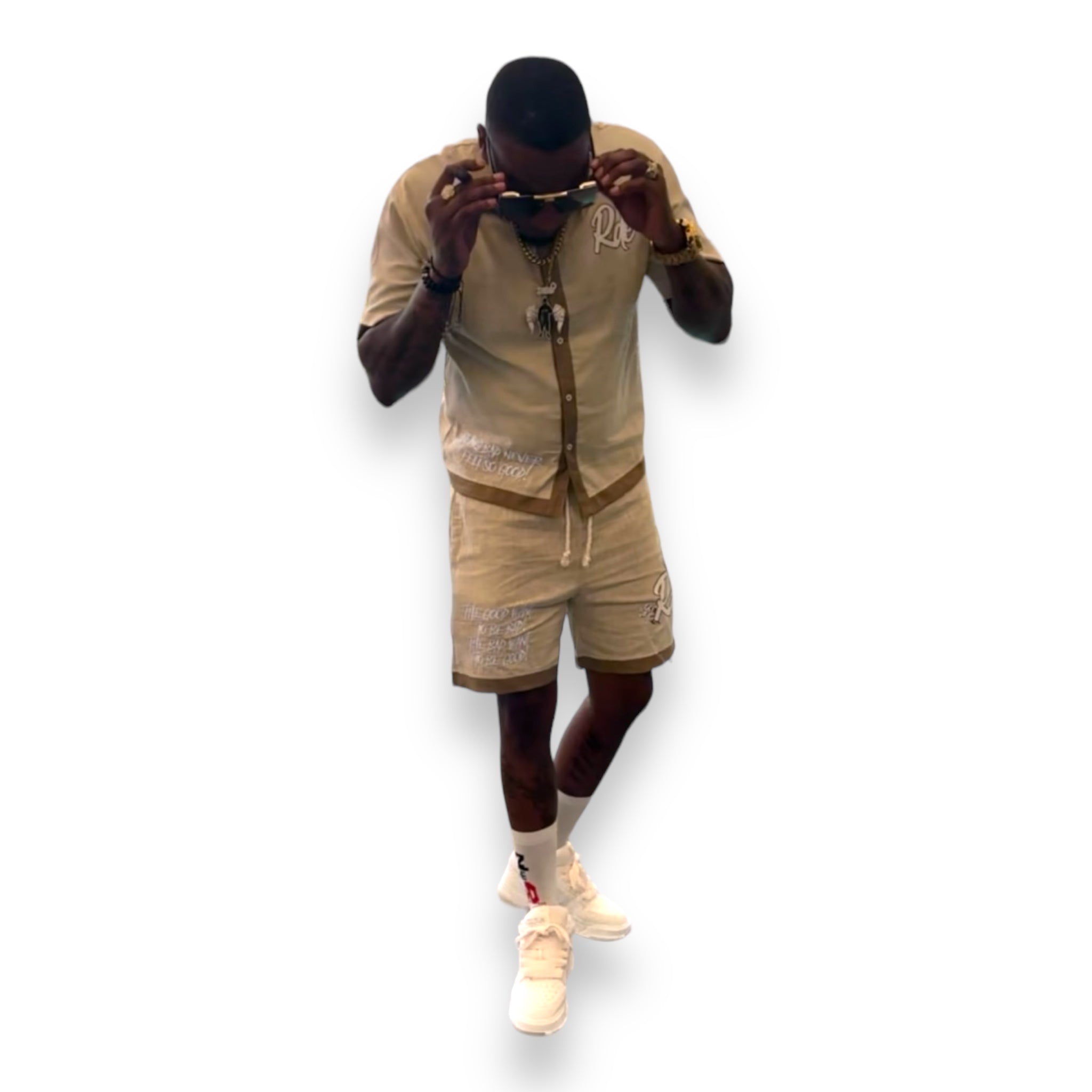 RDE Button up short set