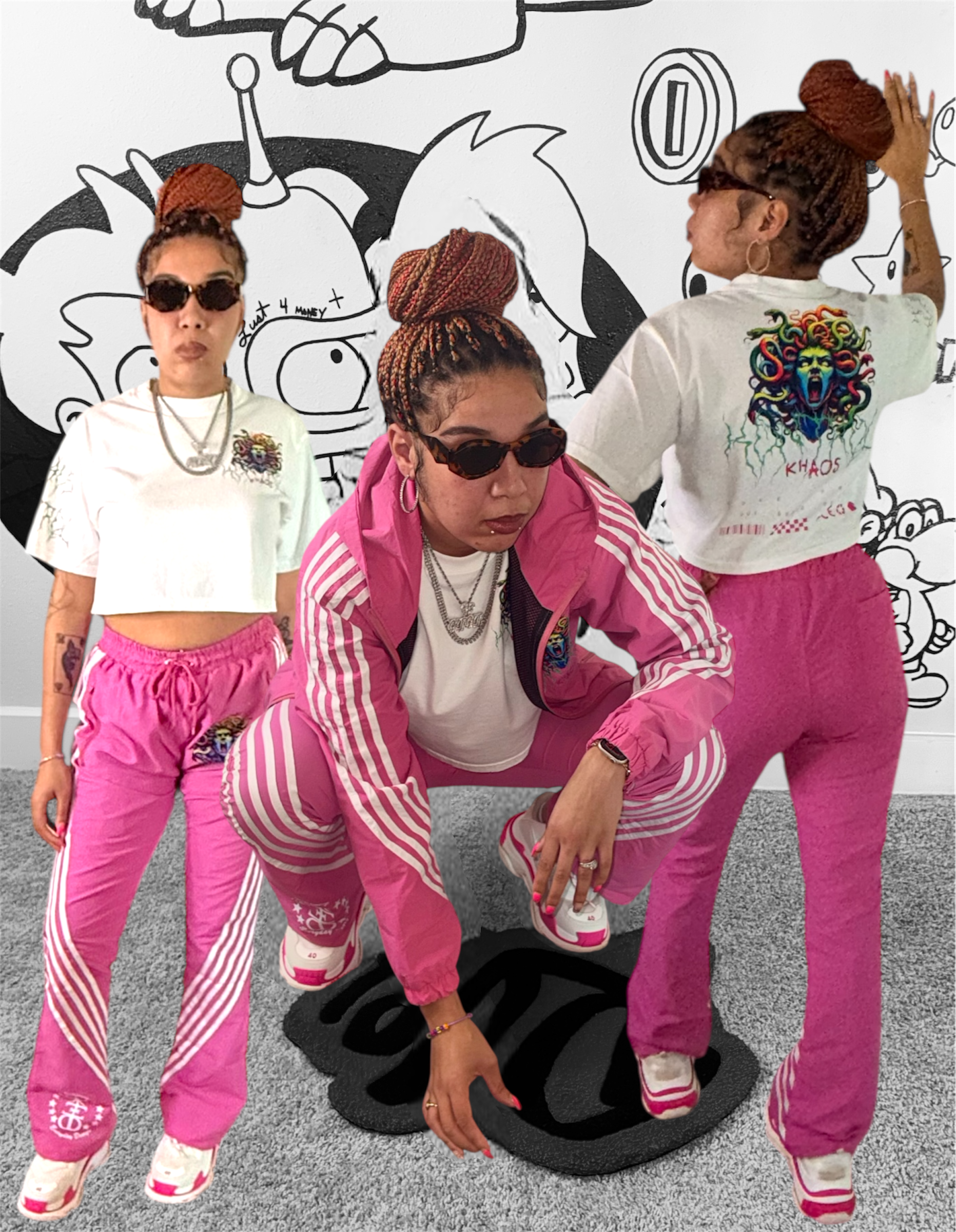 Woman’s 3 piece madussa track suit & crop top