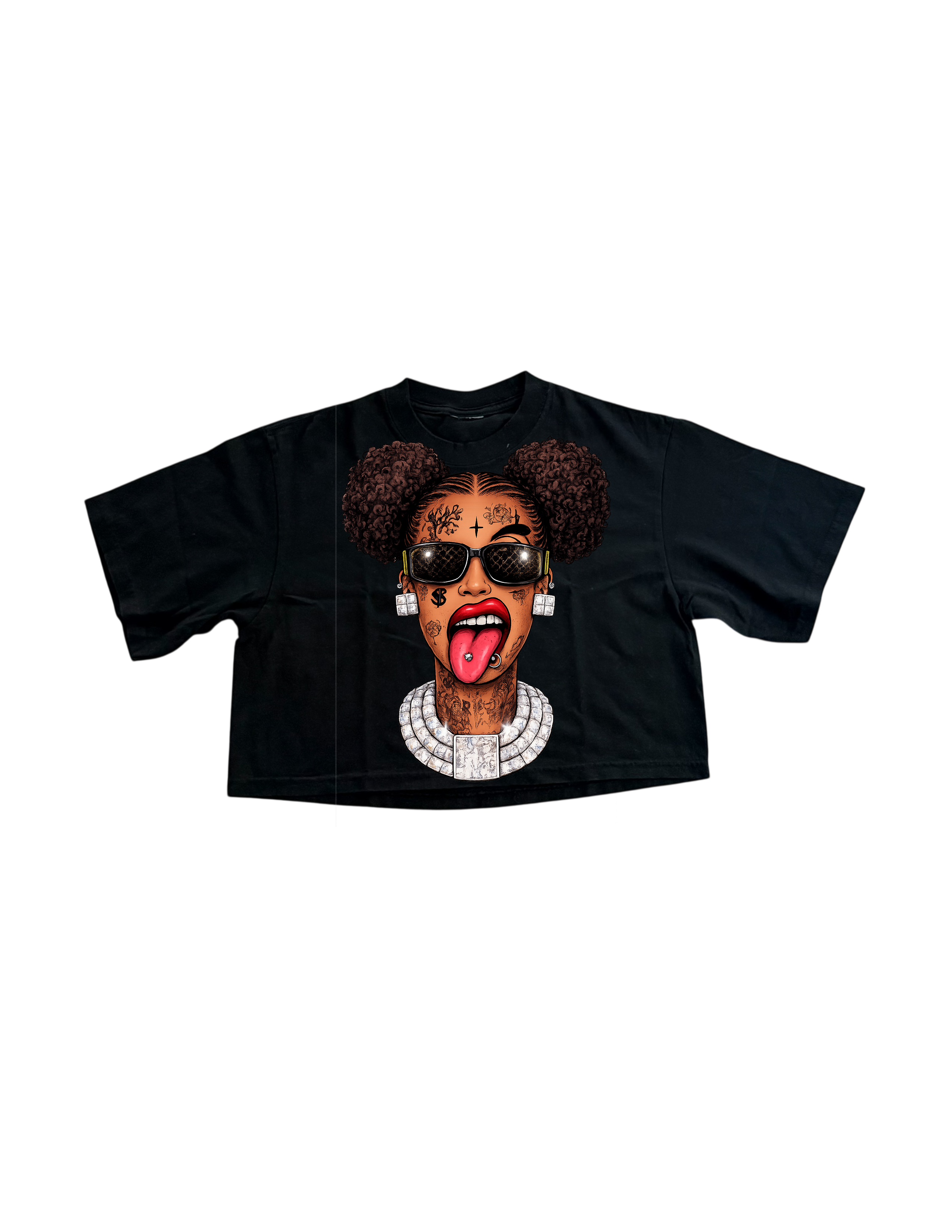 Stupid fresh woman’s character cropped box shirt